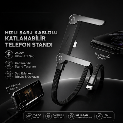 Kadranix™ 240W Standlı Type-C Hızlı Şarj Kablosu